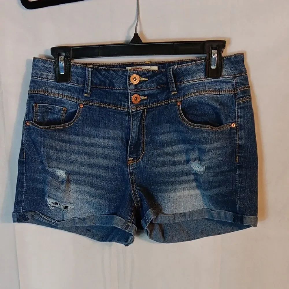 lei Distressed Stretch Blue Jean Shorts